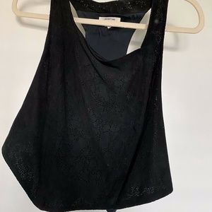Helmut Lang Black Suede vest with lazer cut eyelet